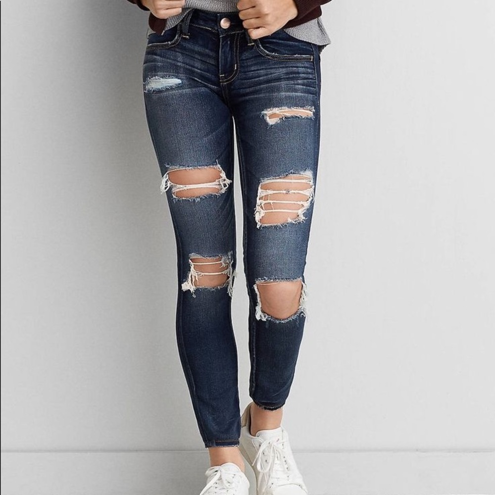 American Eagle Distressed Ripped Jeans